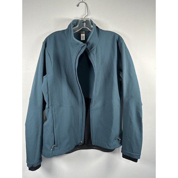 REI Co-op Women Soft Shell Cycling Jacket Large Long Sleeve Teal Blue Reflective - Picture 4 of 10